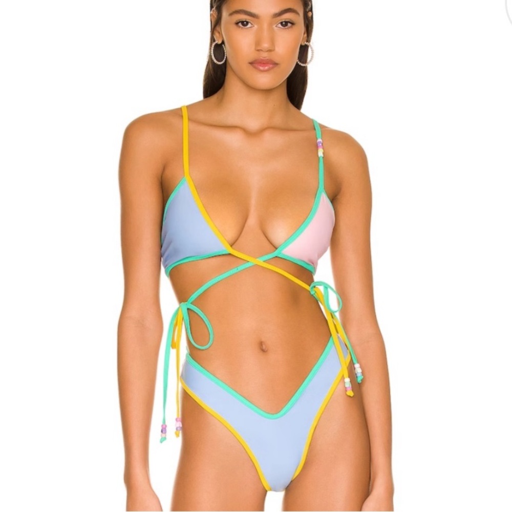 Lovers + Friends Pastel Multi-Color Bikini